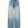 EMBD002 Men's 15 OZ 3D Raised Cord Embroidery Wide Leg Jeans