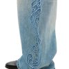 EMBD002 Men's 15 OZ 3D Raised Cord Embroidery Wide Leg Jeans