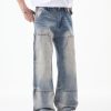1790152728154497.jpg JK9683-1 Men's 14.8 OZ Cargo Raw Hem Loose Straight Carpenter Jeans