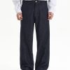 DK3057  Men's 12 OZ Dark Blue Black Raw Denim Relaxed Straight Jeans