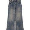 DL3100  Men's 13.2 OZ Distressed Vintage Wash Bootcut Jeans