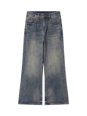 1790220801991318.jpg DL3100 Men's 13.2 OZ Distressed Vintage Wash Bootcut Jeans