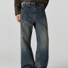 DL3100  Men's 13.2 OZ Distressed Vintage Wash Bootcut Jeans