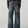 DL3100  Men's 13.2 OZ Distressed Vintage Wash Bootcut Jeans