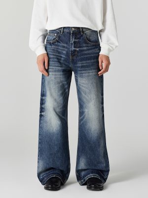DL3111  Men's 12.2 OZ Vintage Faded Wash Bootcut Jeans