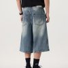 7033  Men's 11.8 OZ Baggy Wide Leg 7/10 Length Denim Capris Jeans