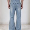 T-GJ019  Men's 13.5 OZ High Rise Light Stone Wash Flare Jeans