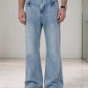 T-GJ019  Men's 13.5 OZ High Rise Light Stone Wash Flare Jeans