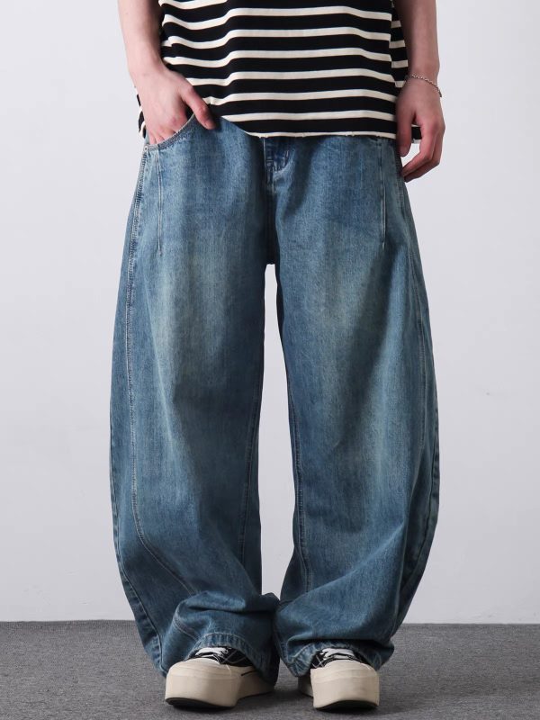 1790969418640001.jpg PL2268 Men's 12.8 OZ Vintage Light Wash Baggy Balloon Jeans