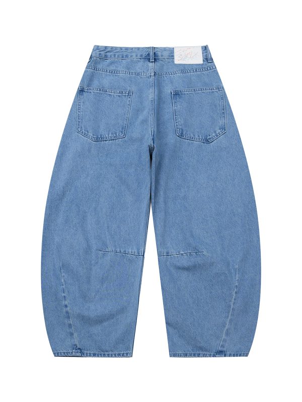PL2279  Men's 12.8 OZ Vintage Light Stone Wash Baggy Balloon Jeans