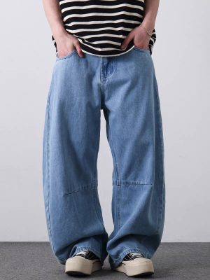 PL2279  Men's 12.8 OZ Vintage Light Stone Wash Baggy Balloon Jeans