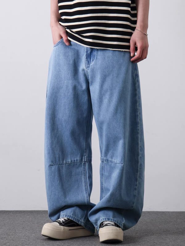 PL2279  Men's 12.8 OZ Vintage Light Stone Wash Baggy Balloon Jeans