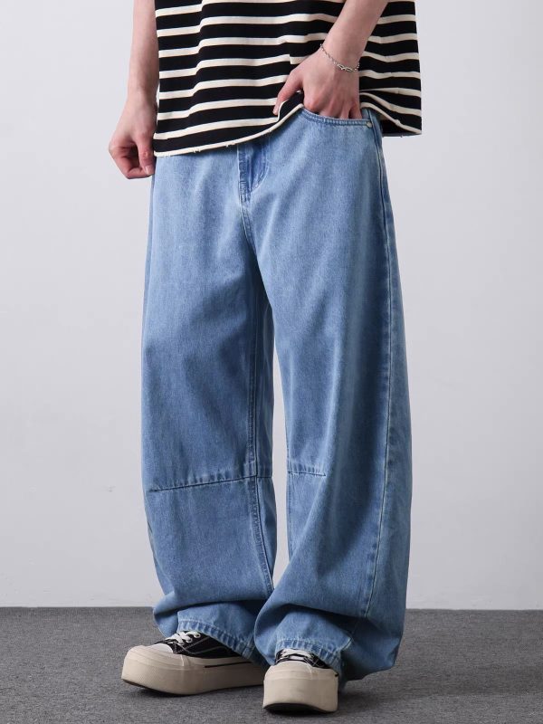 PL2279  Men's 12.8 OZ Vintage Light Stone Wash Baggy Balloon Jeans