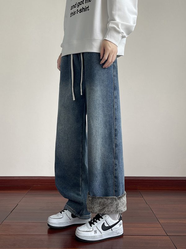 1791428699415719.jpg LL693R1 Men's 11 OZ Elastic Waist Winter Fox Fleece Lined Jeans