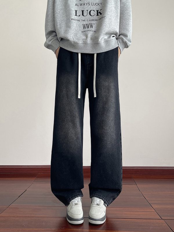 1791429517645477.jpg LL693R1 Men's 11 OZ Elastic Waist Winter Fox Fleece Lined Jeans