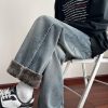 LL693R1  Men's 11 OZ Elastic Waist Winter Fox Fleece Lined Jeans