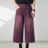 721  Men's Dyed Back‑half Elastic Waistband 8/10 Length Cropped Jeans