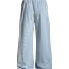 E6697  Men's Laser Etching Elastic Waist Baggy Parachute Denim Jeans